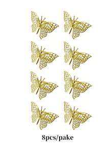 1 件/6 件优雅镂空蝴蝶餐巾环，适合节日派对