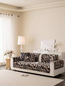 1 pieza Cojín de sofá esponjoso de leopardo premium, Funda de asiento de sofá minimalista lujosa, Anti-polvo, Anti-arañazos, Suave y amigable con la piel para dormitorio, sala de estar, oficina, biblioteca, lugar de fiesta, se ajusta a sofás de 1-4 plazas, sofá en forma de L