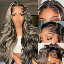 34 Inch Glueless Wigs Human Hair Pre Plucked 1B/27 13x4/13*6 HD Lace Front Wigs Human Hair Glueless 200% Density Body Wave Lace Front Wigs Human Hair With Baby Hair - S1B/27 - 查看 5