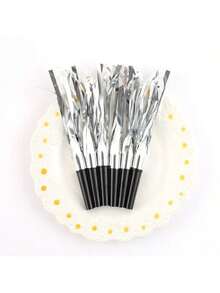 6 件套生日派对吹龙配流苏哨子、生日派对喇叭、全息流苏派对发声器 - 多色哨子，适合生日和活动庆祝活动，塑料彩虹发声器适用，派对装饰的最佳选择 - 粉色 - 查看 21