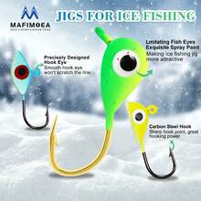 MAFIMOEA 20-22 piezas Juego de señuelos de pesca de hielo mini que brillan en la oscuridad, el mejor accesorio para la pesca de invierno, adecuado para la trucha, el bajo y los peces de agua dulce