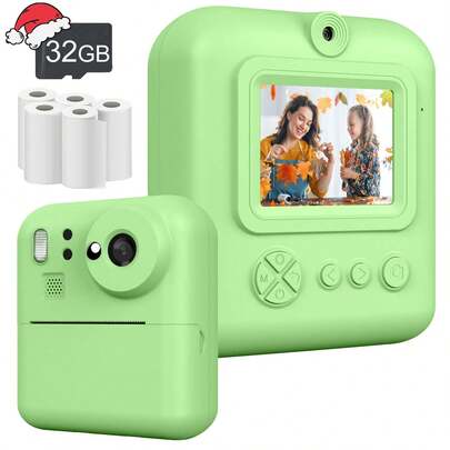 Children's Instant Print Camera Toy, HD Video Shooting, Suitable For 3-12 Years Old Kids, Christmas, Birthday, Holiday Gift, For Boys And Girls, Comes With 3 Rolls Of Instant Print Paper - The Best Choice For Christmas And New Year Gifts