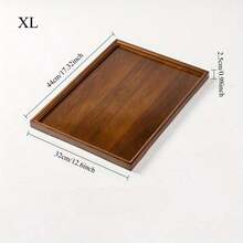 Service Tray For Serving Dishes, 1pc Vintage Bamboo Wood Tray, Dark Walnut Rectangular Serving Tray - Bamboo Composite Sturdy Water-Resistant Tray For Home, Restaurant, Hotel & Display - 棕色 - 查看 10