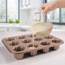 4/6/9/12 Pcs Non-Stick Angel Food Cake Baking Pan, Suitable For Commercial, Home, Daily, Birthday, Wedding, Cake Mold, Oven Use - Rose Gold - View 11