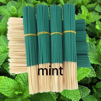 8,66 pouces Bâtons d'encens en bois de santal naturel et menthe, convient pour la purification de l'air à la maison, le yoga, le bureau, la salle de thé avec parfum de menthe et de lavande