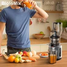 BioloMix 200W Cold Press Juicer with 75mm Feed Chute, 40-65RPM Slow Masticating Juice Extractor - Tipo de Enchufe A USA (110-127V) - Ver 11