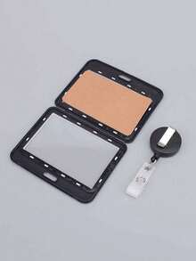 2 Horizontal Black Snap Card Holders: Multi-Purpose Badge, Can Hold Work ID - Available In Single Or Double Packs, Retractable Rope Checkered Belt Work Label Card Holder Badge, Office Supplies, School Supplies, Home Supplies, Back To School Gifts - Multicolor - View 5