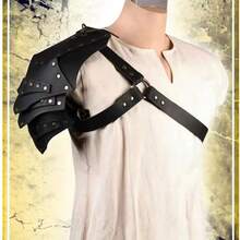 1件中世紀單肩護甲 PU皮革角鬥士騎士肩甲，維京文藝復興 Cosplay 肩甲，節慶派對舞台服裝道具，萬聖節 - 彩色 - 查看 2
