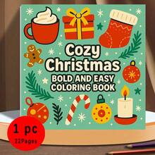 22 页舒适的圣诞主题 - 适合初学者使用厚纸、简单图案、万圣节和节日设计 - 轻松艺术、轻松圣诞节、生日、感恩节礼物、成人着色书、俏皮插图、创意插图 - 單件 - 查看 1