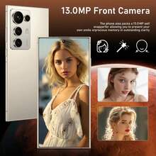 S25Ultra Touchscreen Smartphone 12GB+512GB, 6.8-Inch HD Display, 50MP+13MP Camera, 5000mAh Battery, Dual SIM, Dual Standby, Stylus, Global Use - Headphones, Type-C Charging Cable, Phone Case, Screen Protector - Perfect Christmas Gifts - 金色 - 查看 4