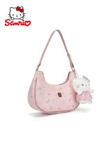 1pc Sanrio Hello Kitty Pink Underarm Shoulder Bag, Women's Handbag, Fashion Cosmetic And Storage Wallet With Pendant, Large Capacity, Synthetic Leather, Suitable For Daily Commute, Shopping, Holiday And Birthday Gifts, Christmas, Halloween , Bags Ladies Elegant - Multicolor - View 6