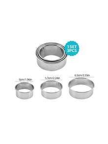 3/5/11/12件套不锈钢蛋糕模具，圆形模具，饺子切割器，吐司研磨工具套装，不锈钢慕斯蛋糕模具圈，圆形蛋糕圈，慕斯蛋糕圈，蛋糕模具，烘焙模具，可机洗，不锈钢材质 - 銀色 - 查看 9