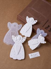 1 pièce Moule en silicone pour pendentif ange, 3 tailles de moule pour collier fait main, pendentif, porte-clés. Outil de fabrication de bijoux en résine époxy pour artisanat, cadeau de maison, cadeau de Noël, cadeau d'hiver - moule - Voir 4