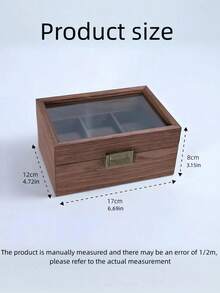 3 Slots Wood Watch Storage Boxes, Coconut Brown Watch Display Case With Glass Window, Wood Watch Display Case Ideal Gift For Men In Father Day Birthday Valentines Wedding Anniversary,Multifunctional: This Watch Storage Box Can Not Only Hold Watches.