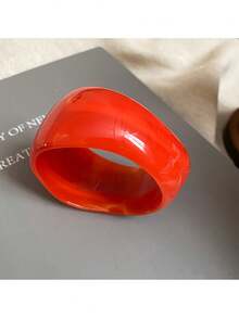 1 pieza Brazalete asimétrico de acrílico para mujer - Diseño minimalista de moda, adecuado para uso diario y fiestas, joyería multifuncional para todas las estaciones, estilo bohemio