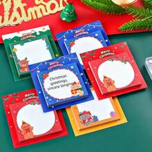 Bloc de notas con memorándum navideño de dibujos animados, cuaderno de mensajes para estudiantes, memorándum de oficina de estudio, memorándum navideño de dibujos animados de Papá Noel, regalo de papelería creativa navideña para estudiantes, bloc de notas de memorándum de mensaje lindo