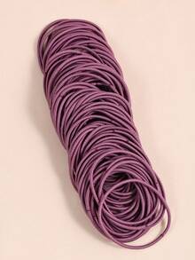 100 dây buộc tóc co giãn chống hư tổn, dây thun nhiều màu sắc, phụ kiện tóc, phù hợp cho tóc dày và mỏng, phụ kiện tóc cho bé gái - Nhiều màu - Xem 6