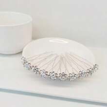 Elegant Rose Flower Hair Clip, Luxury Rose Rhinestone Hair Fork For Wedding Bride, Updo Hairstyle - Silver, Bun Extension, Hair Styling Pins, Looks Of Party