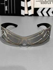 女士和男士未来派赛博朋克风格 Y2K 眼镜，配有一体式镜片 - 时尚眼镜、时尚眼镜和装饰眼镜，适合舞会、万圣节，适合男士和女士 - 彩色 - 查看 9