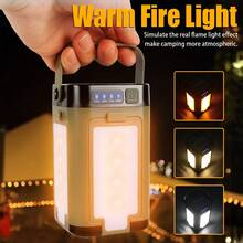 1PC Solar Outdoor Portable Camping Light Solar Charging Foldable Power Bank Intelligent Display Portable Hanging Tent Light, Camping Equipment - Multicolor - View 5