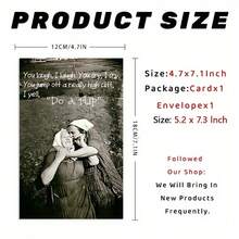 1pc Humorous Birthday Greeting Card With Envelope, 12cm X 18cm - Funny "Do A Flip" Design, Perfect For Friends & Family, Unique Thank You Or Friendship Celebration Card, High-Quality Paper Material, Birthday Party Decorations - 1pc - 查看 3