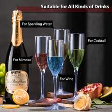 4-Pack Acrylic Champagne Flutes, Unbreakable Wine Glasses, Cocktail Beverage Cups, Durable And Stackable, Ideal For Parties, Hotels, Engagements, Weddings, Baby Showers, Valentine's Day, Ramadan, Anniversaries, Holidays, Picnics - Multicolor - View 7