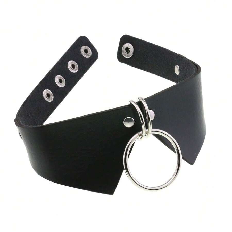1 szt. damski skórzany choker, modny pasek, styl choker, punkowa biżuteria z łańcuszkami, choker na obojczyk, rockowy łańcuszek na szyję, biżuteria dla panny młodej