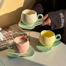 Taza De Tulipan Rosa Taza De Tulipanes Taza De Café Tulip Taza De TulipáN De CeráMica Taza De Té De Flores De 10 Oz/300 Ml Para La Oficina En Casa Traiga Una Cuchara BeigeB - BeigeB - Ver 5