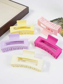 Set da 5 pezzi di fermagli per capelli quadrati grandi da donna - Fissaggio robusto, stile minimalista elegante, adatti per chignon, code di cavallo, raccolti - Presa antiscivolo, per occasioni quotidiane e formali, nero, marrone, viola - Accessori per capelli da donna leggeri e durevoli, fermagli carini, elastici per coda di cavallo, design alla moda, costruzione robusta, per appassionati di moda, acconciature da festa, in plastica di alta qualità, per donne alla moda, fermagli per capelli da donna, fermagli in plastica opaca color caramello per autunno/inverno