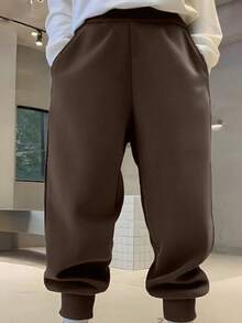 Boys' Sweatpants Athletic Pants, Versatile Bottoms With Pockets And Ribbed Cuffs, Suitable For Spring, Autumn And Winter