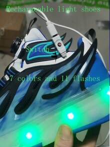 Unisex LED aufladbare Rollerschuhe, Kinder Rollschuhe, multifunktionale verwandelbare Rollerschuhe, geeignet für alle Jahreszeiten, mit abnehmbaren Rädern für Outdoor- und Sport-Rollschuhlaufen