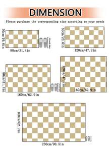 1 件格子图案长毛绒地毯，适用于客厅、卧室等场所。柔软蓬松，亲肤舒适，可机洗，易于清洁。 - 彩色 - 查看 3