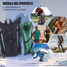 Mochila de Hidratación Ciclismo Hiking Campismo+Bolsa De Agua 3L, Mochila táctica de hidratación para ciclismo y senderismo - Negro - Ver 6