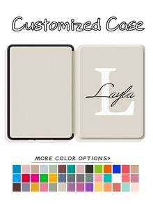 Customizable Kindle Case, Initial + Last Name Design, Compatible With Kobo Clara Colour, Kindle (11th Gen) 2022/Paperwhite 6, Kindle 10th Gen 2019, Kindle Accessories, Kindle Cover, Auto Sleep/Wake Function