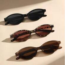 3 قطع نظارات بإطار بلاستيكي هندسي متعدد الألوان بطبعة النمر الرجعية، هدية عطلة للنساء، إكسسوارات موضة للخروج والشارع والشاطئ والعطلات