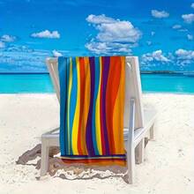 Vibrant Striped Soft Microfiber Beach Towel- Quick Dry, Absorbent& Sand- Swimming, Yoga, Camping& Travel- 29x 58inch Or 31x 71inch, Yoga Accessories Fashion Stripes Sandproof - Màu Cam cháy - Xem 4