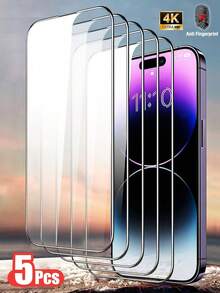 Yezodawee 5片裝全螢幕鋼化玻璃螢幕保護貼，9H+ 硬度，相容 iPhone 16 Pro Max，9H 9D 高畫質保護膜，全螢幕鋼化玻璃保護，防碎裂，超長使用壽命（無指紋解鎖功能），相容 16、15、14、13、16、12、11 Pro Max、X、XR、XS Max、7、14 Plus - 5pcs - 查看 26