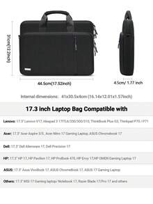 TECOOL 15.6-17.3 Inch Laptop Bag,360 Protective Case Messenger Bag Computer Sleeve Waterproof Briefcase With Shoulder Strap For 15.6-17.3 Inch ASUS HP Laptop And Other Brands Of Laptops,Black - Black - View 9