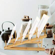 5/3层竹制展示架——坚固耐用，节省空间，可垂直悬挂展示油画和丙烯画——艺术家工作室装饰收纳架，竹制工艺品装饰品。竹制书架，易于组装，方便在床边或书桌上存放书籍。多功能竹制收纳架。