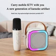 Altavoz de karaoke Bluetooth portátil con 2 micrófonos: efectos de voz, luces de colores y tecnología Bluetooth 5.0. - Beis - Ver 4