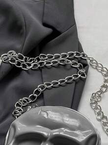 BAILEE 1 chiếc túi hình đầu lâu bằng silicon màu trơn, phong cách punk thời trang, chủ đề Halloween, có khóa kéo và dây xích kim loại, túi đeo chéo dành cho nữ, phù hợp cho các bữa tiệc chủ đề Halloween, phối hợp với trang phục Halloween và làm quà tặng Halloween, hoàn toàn phù hợp với trang phục Halloween. - Bạc - Xem 11