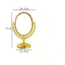 Oval Makeup Mirror With Double-Sided Vintage Vanity Mirror, Featuring A Rotating Vanity Mirror Stand. Ideal For Makeup Application, Girls, Women, Beauty, And Spa Parties. This Adorable Princess-Style Oval Vanity Mirror Is The Perfect Accent For Any Tabletop. The Double-Sided Rotating Table Mirror With Stand Makes An Excellent Decorative Choice For A Girl's Room And A Festive Gift For Friends And Family During Halloween And Christmas.,Makeup,Cheap,Room Decor,Vanity,Travel,Bedroom,Makeup Accessories,Mirror,Vanity Mirror,Cheap,Stocking Stuffers,Makeup,Makeup Tools,Cheap Stuff,Gifts,Gifts For Women,Christmas Gifts - Multicolor - View 18