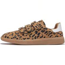 Sneakers For Women Lightweight Tennis Shoes Fashion Vegan Leather Hook & Loop Sneakers Non-Slip Walking ShoesChristmas - 豹 - 查看 2