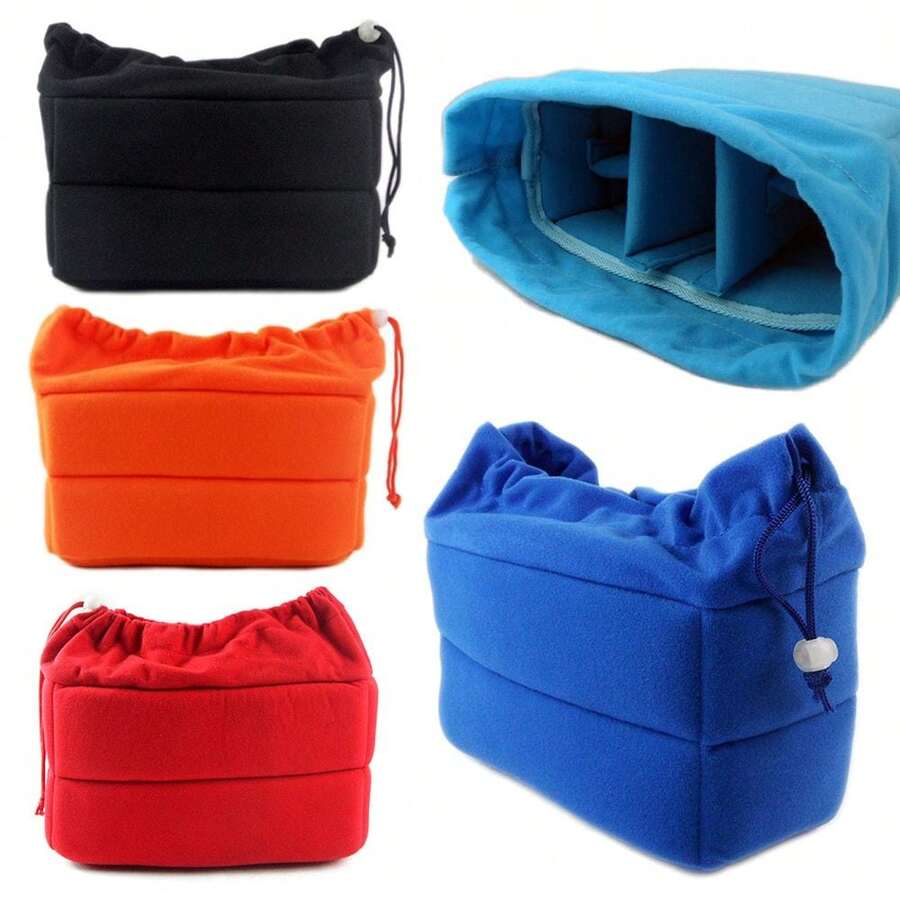 Camera Insert Bag Partition Padded Bag Velvet Shockproof Protection Camera Lens Case Soft Bag For Canon Nikon DSLR Cameras - Multicolor - View 1