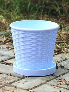 1 pezzo/3 pezzi Vaso da fiori rotondo in bambù intrecciato rinforzato con vassoio per piante da interno, succulente e filodendri, regalo per compleanni, lauree, decorazione per la casa, vaso, decorazione per la stanza, vaso per fiori, vaso di vetro