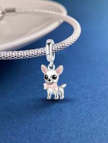 1 pieza Accesorio navideño con cuentas para mascotas, lindo y de moda, adecuado para hacer pulseras, brazaletes y decoración de atuendos diarios, ideal para niñas - perro de ojos grandes - Ver 7