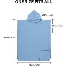 para Natacion Secado, Poncho de Surf con apucha Microfibra, Toalla para Natacion 110 X90cm Poncho Toalla Cambiarse para Mujeres y Hombre, Playa Surf y Natacin A - C - Ver 7