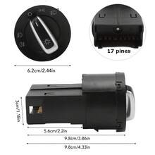 Perilla Luces Euroswitch Vw Jetta A4 Clasico Polo Vento Golf - Negro - Ver 6