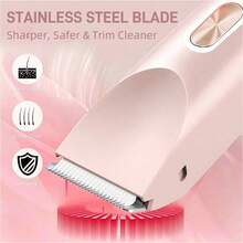 Máy cạo râu điện 2 trong 1 dành cho nữ, sạc điện và nhỏ gọn, thích hợp sử dụng cả khi ướt và khô. Hoàn hảo để tỉa và cạo lông tay, chân, nách, vùng bikini và lông mặt bao gồm môi, cằm và cổ. Có đầu điều chỉnh giúp cạo mượt mà và nhẹ nhàng mà không gây kích ứng da. - Nhiều màu - Xem 7