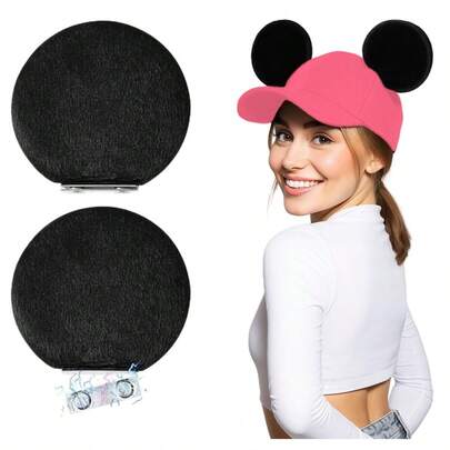 Orejas de ratón magnéticas para sombreros, orejas mini magnéticas desmontables para gorras, orejas de ratón intercambiables para gorras de béisbol, accesorio de gorra con clip, orejas de ratón magnéticas para gorras de béisbol, gorras de camionero, sudaderas, clips de oreja desmontables, accesorios de sombrero, decoración de regalo para familias en parques temáticos, fiestas y Halloween, ropa de cosplay, accesorios de cosplay, props de cosplay, regalo de Navidad, regalo del Día de San Valentín